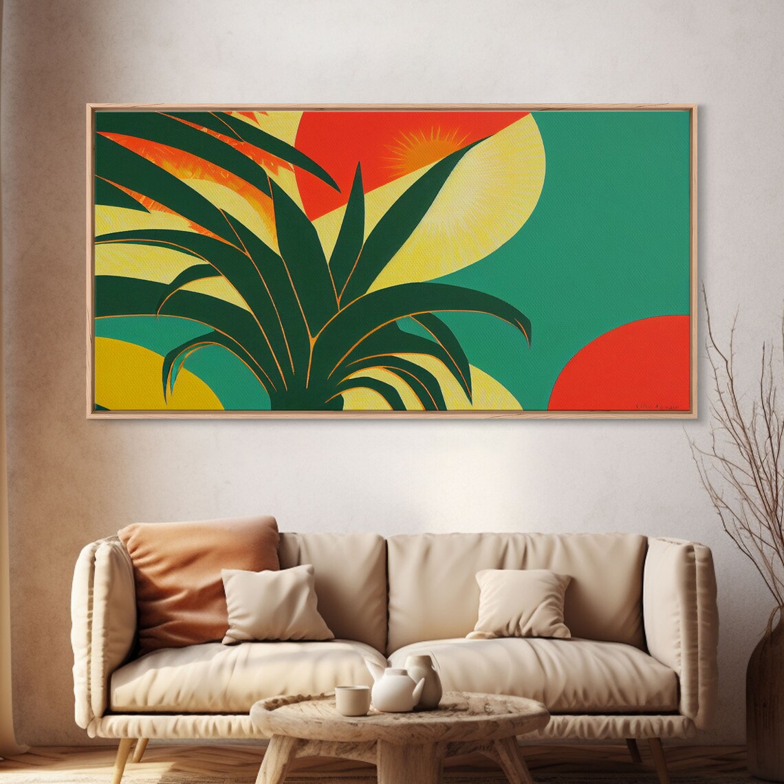 Midcentury Art Deco Palm Leaf Tropical Art Print - Image 4