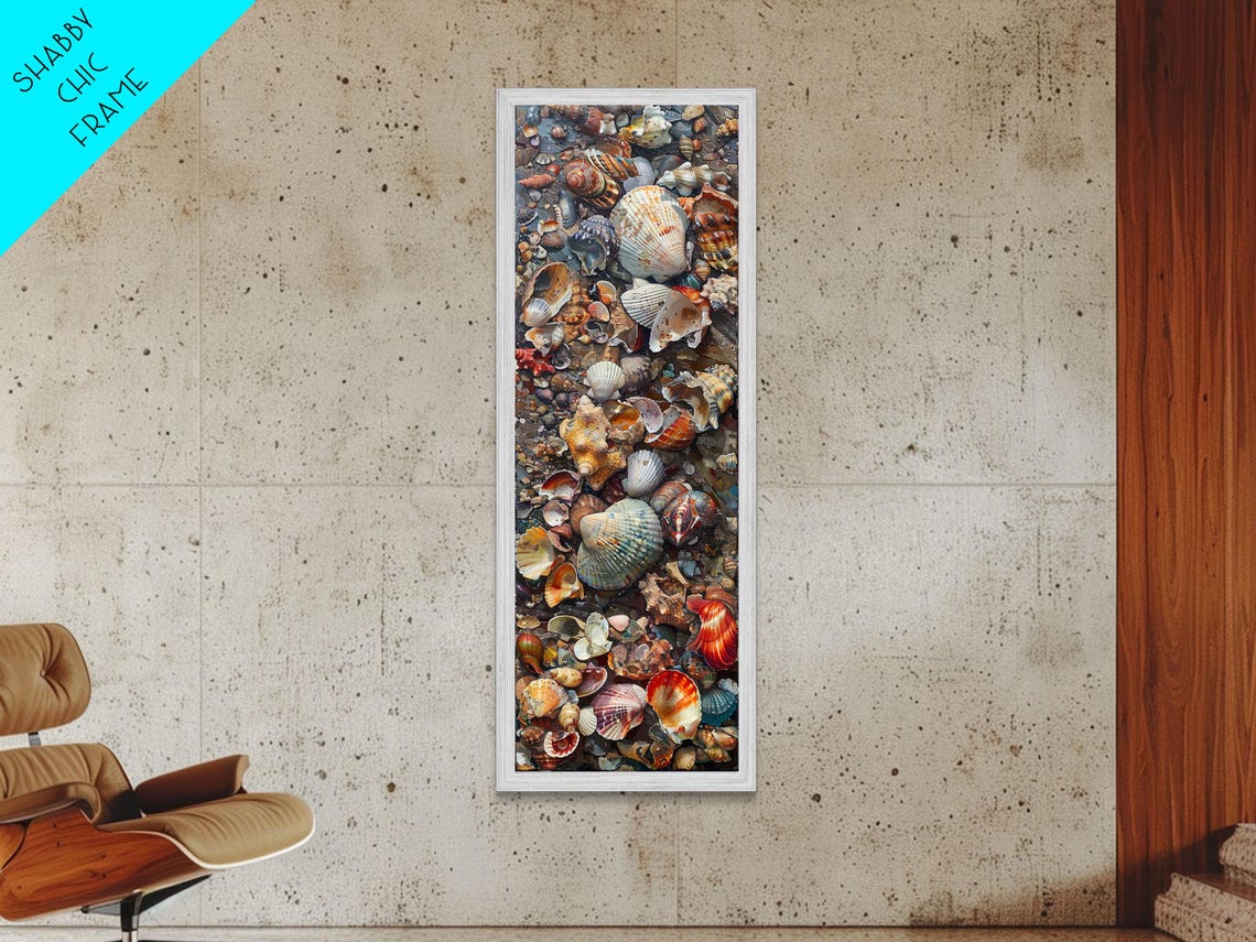 Colorful Seashells Collection Textured Coastal Pattern Art Poster