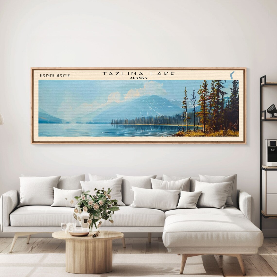 Tazlina Lake Alaska Snow Capped Peaks Bright Blue Lake Travel Poster - Image 4
