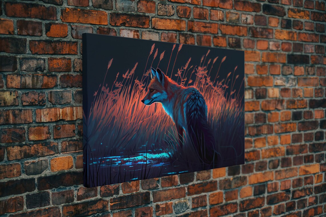 Fox Hunting in Tall Grass Wall Art Print, Wildlife - Image 5