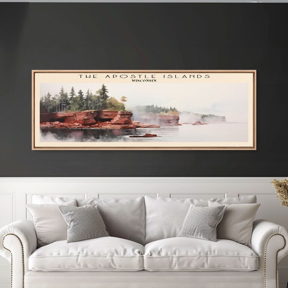 The Apostle Islands Travel Poster Print Framed Print Usa Panoramic Travel Art Framed Art Wall Hanging Home Decor