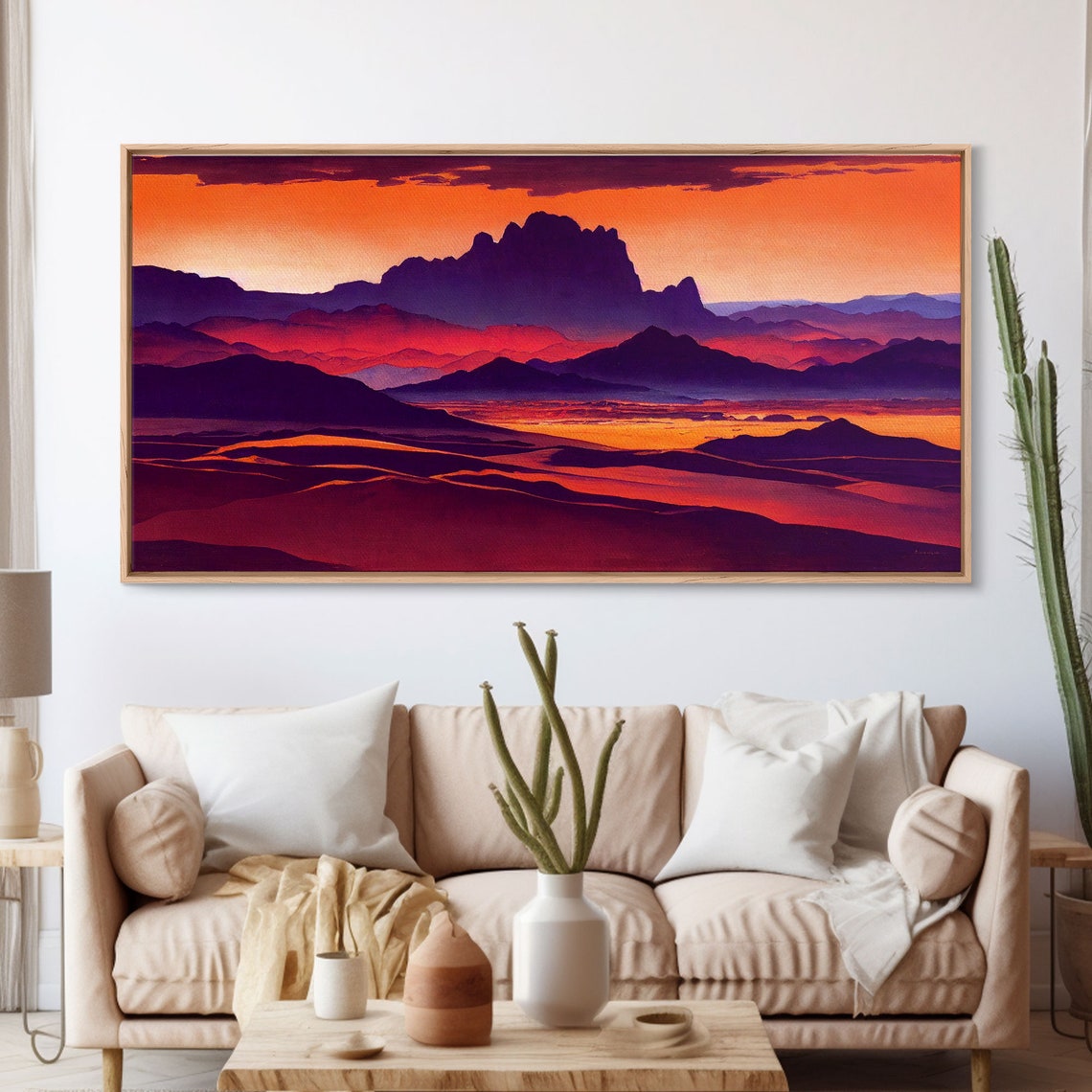 Arizona Desert Sunset Print Vaporwave Style Oversize Office Art - Image 3