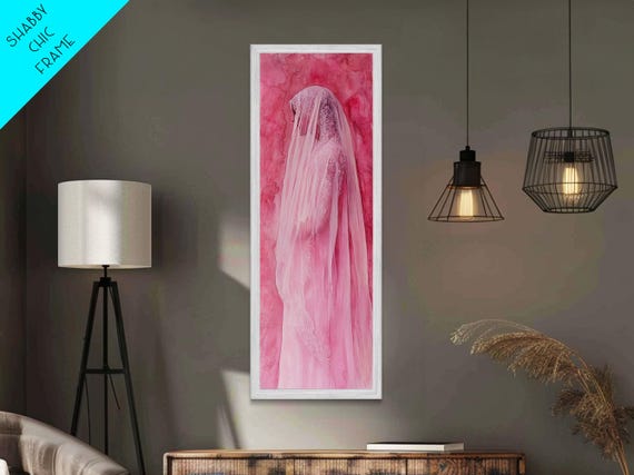 Bridal Silhouette Print Light Pink Wall Art Minimalist Art Cottagecore Art Vertical Wall Art Bedroom Decor Gift Idea