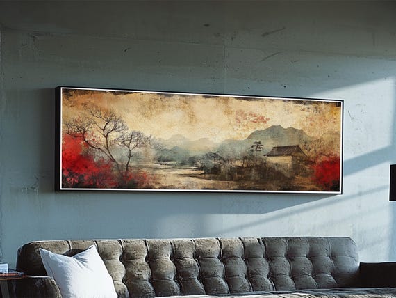 Chinoiserie Framed Print Japanese Minimalist Art Zen Wall Art Botanical Prints Nature Inspired Bedroom Artwork Decor