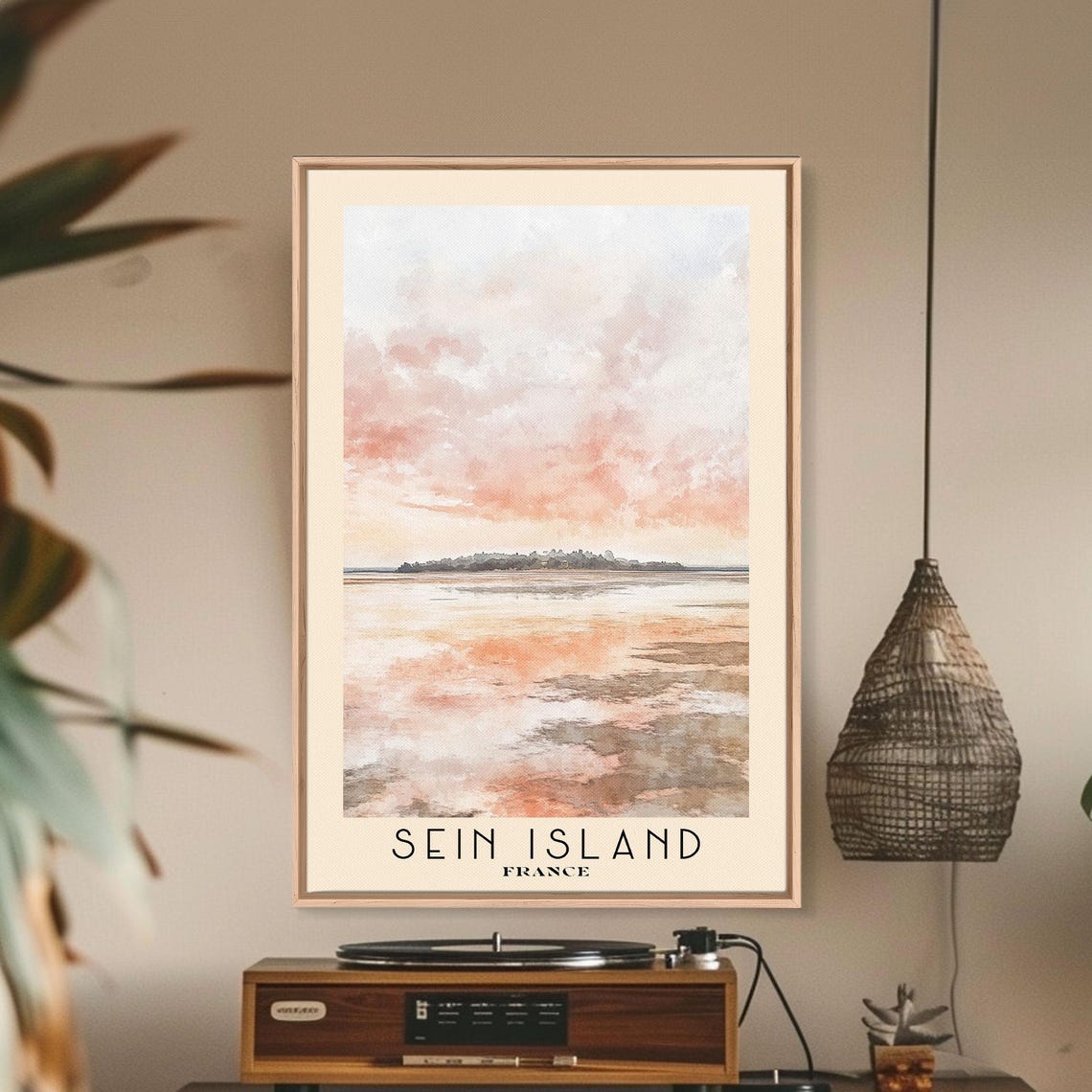 Sein Island France Watercolor Print Vacation Gift France Wall Art Vacation Wall Art Vacatation Beach Decor Beach Or Lakehouse Art - Image 3
