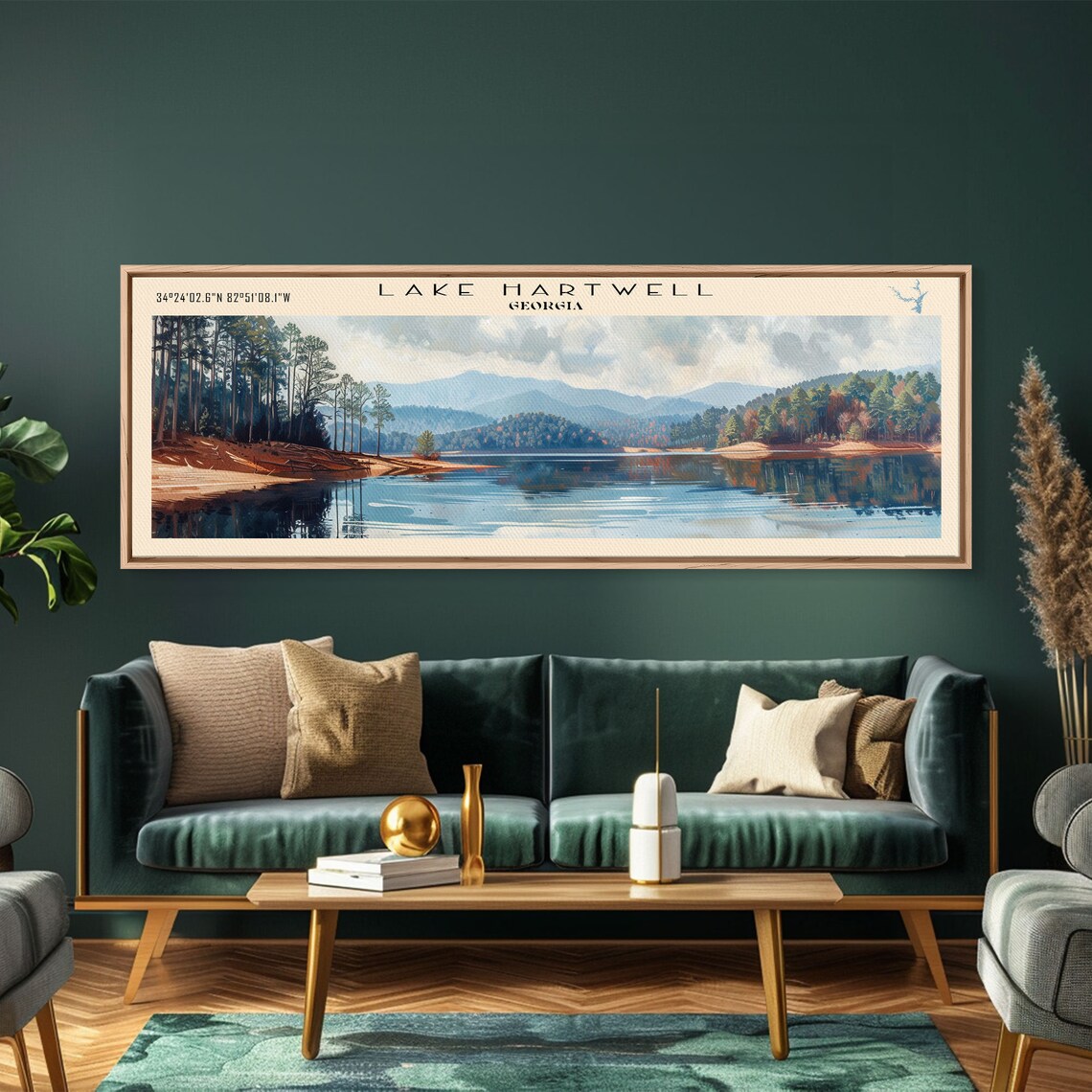 Lake Hartwell Georgia Travel Poster, Lake House Decor - Image 2