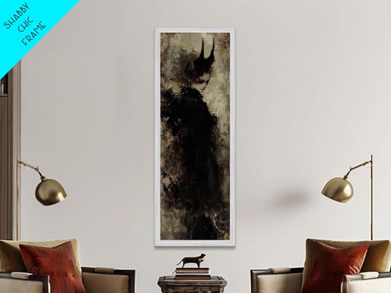 Framed Print Of Dark Angels Wall Art With Gothic Aesthetic Moody Art Ozymandias Art Unique Gift Idea Long Narrow Wall Art