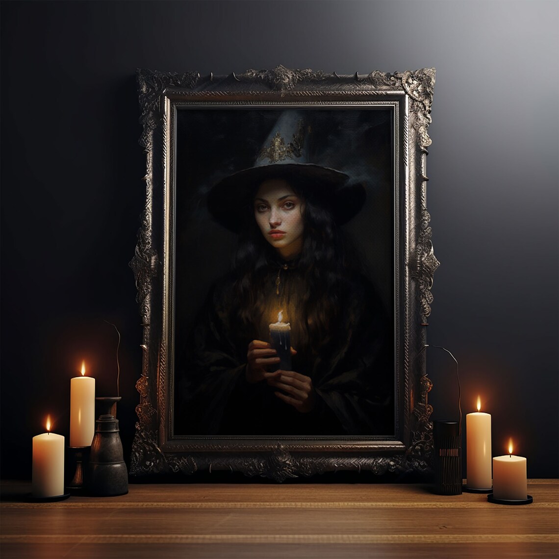 The Witch and the Candle, Gothic Victorian Art Print - Image 3