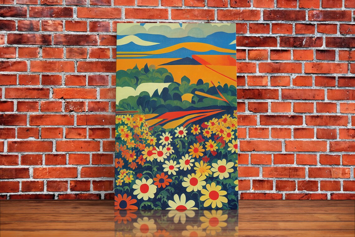 Surrealist Daisy Flowers Psychedelic Art Print - Image 2