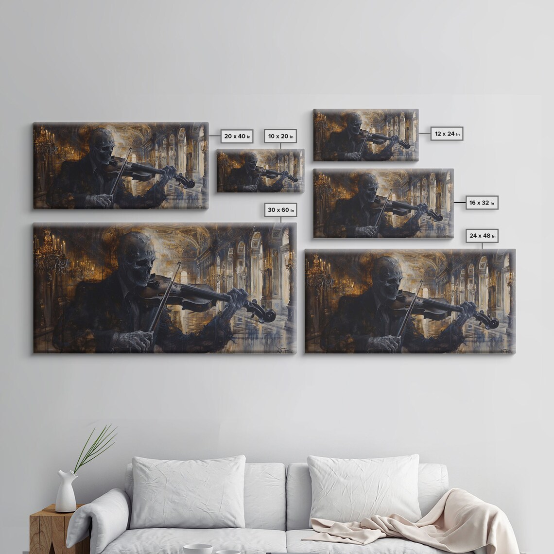 Spectre Violinist Skeleton Playing In Grand Palace Dark Academia Print - Image 2