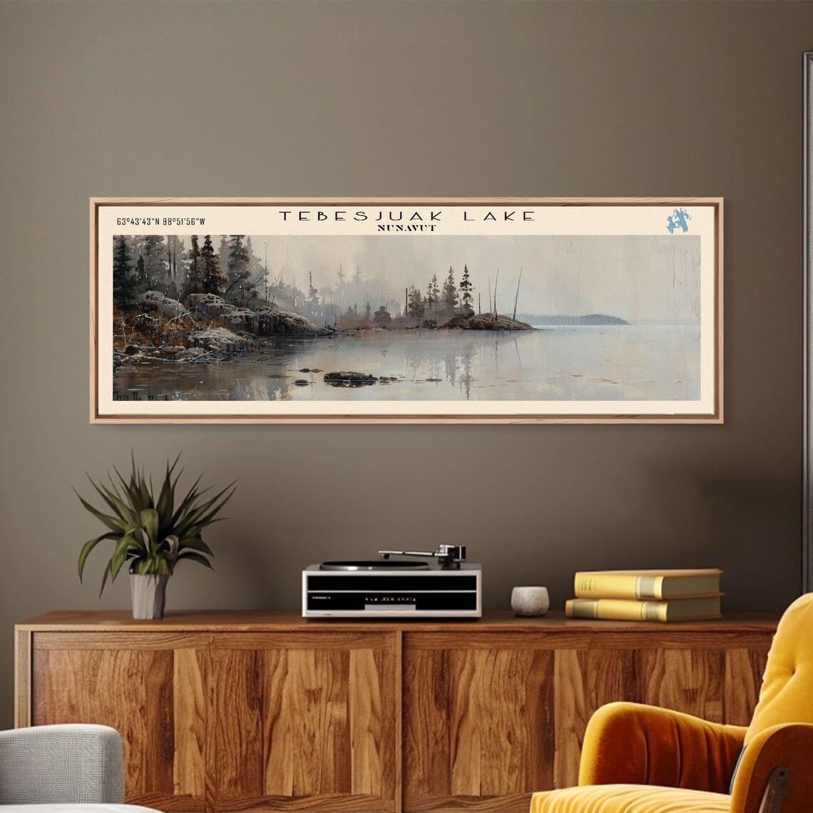 Tebesjuak Lake Nunavut Foggy Boreal Shore Pine Forest Travel Poster - Image 5