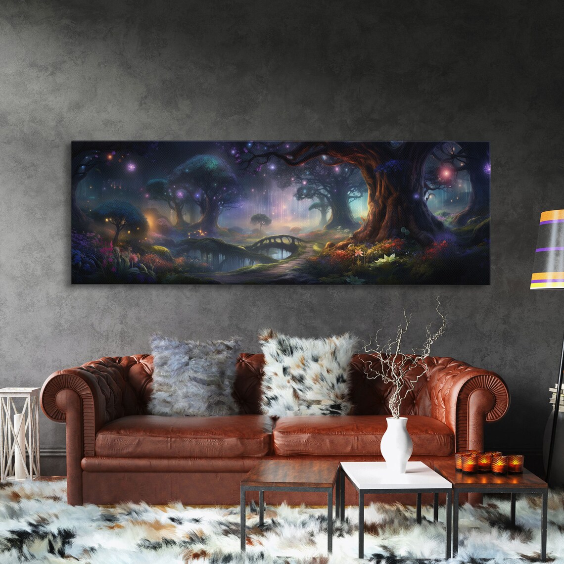Spiritual Fantasy Forest Art Print, Lanterns and Rivers - Image 3