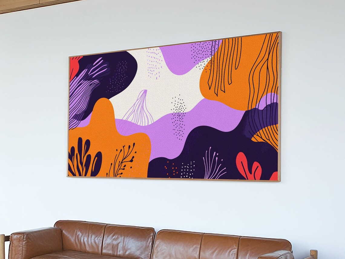 Purple And Orange Preppy Wall Art Framed Print Retro 90s Style Wall Art - Image 5