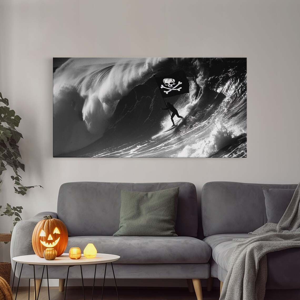 Pirate Surf Black and White Photography Art Print - Image 4