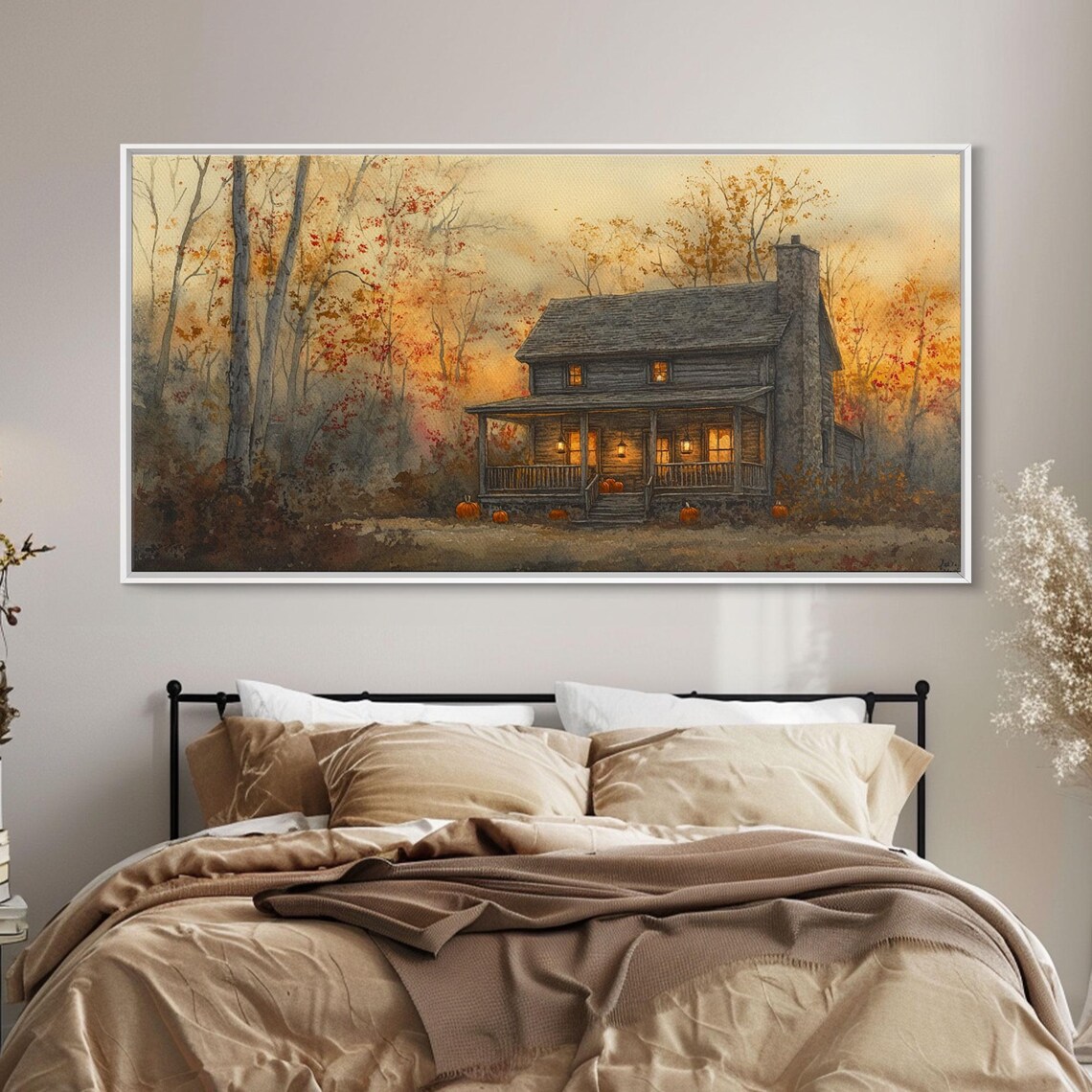 Spooky Farmhouse Halloween Autumn Pumpkin Art Print - Image 6