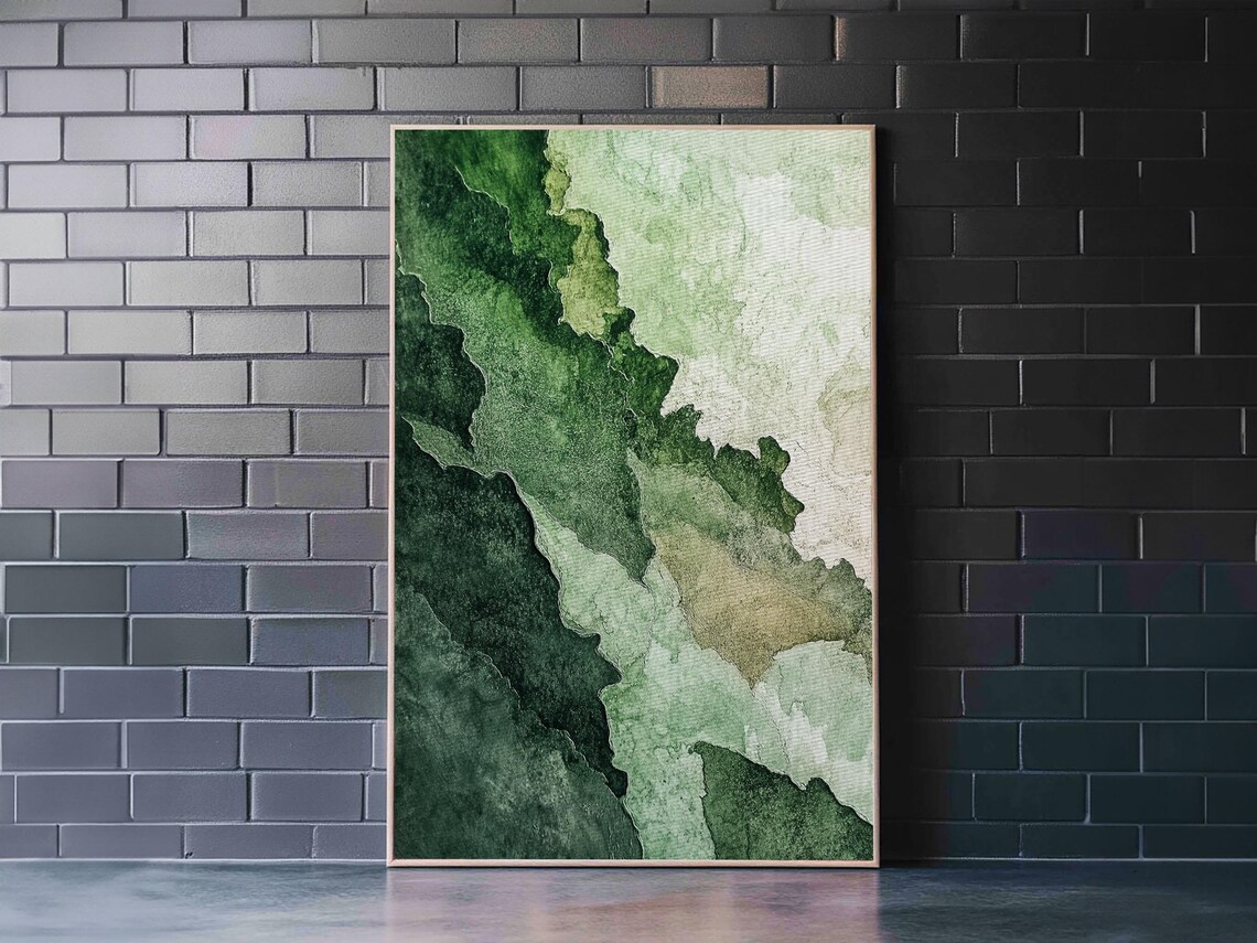 Sage Green Watercolor Wash Minimalist Abstract Nature Wall Art Poster - Image 6