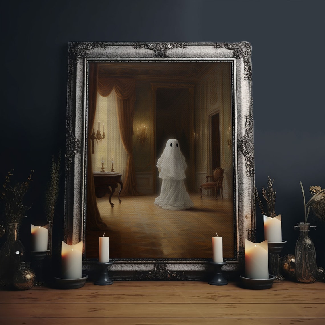 Victorian Ghost Haunting Elegant Ballroom Spooky Halloween Art Poster - Image 6
