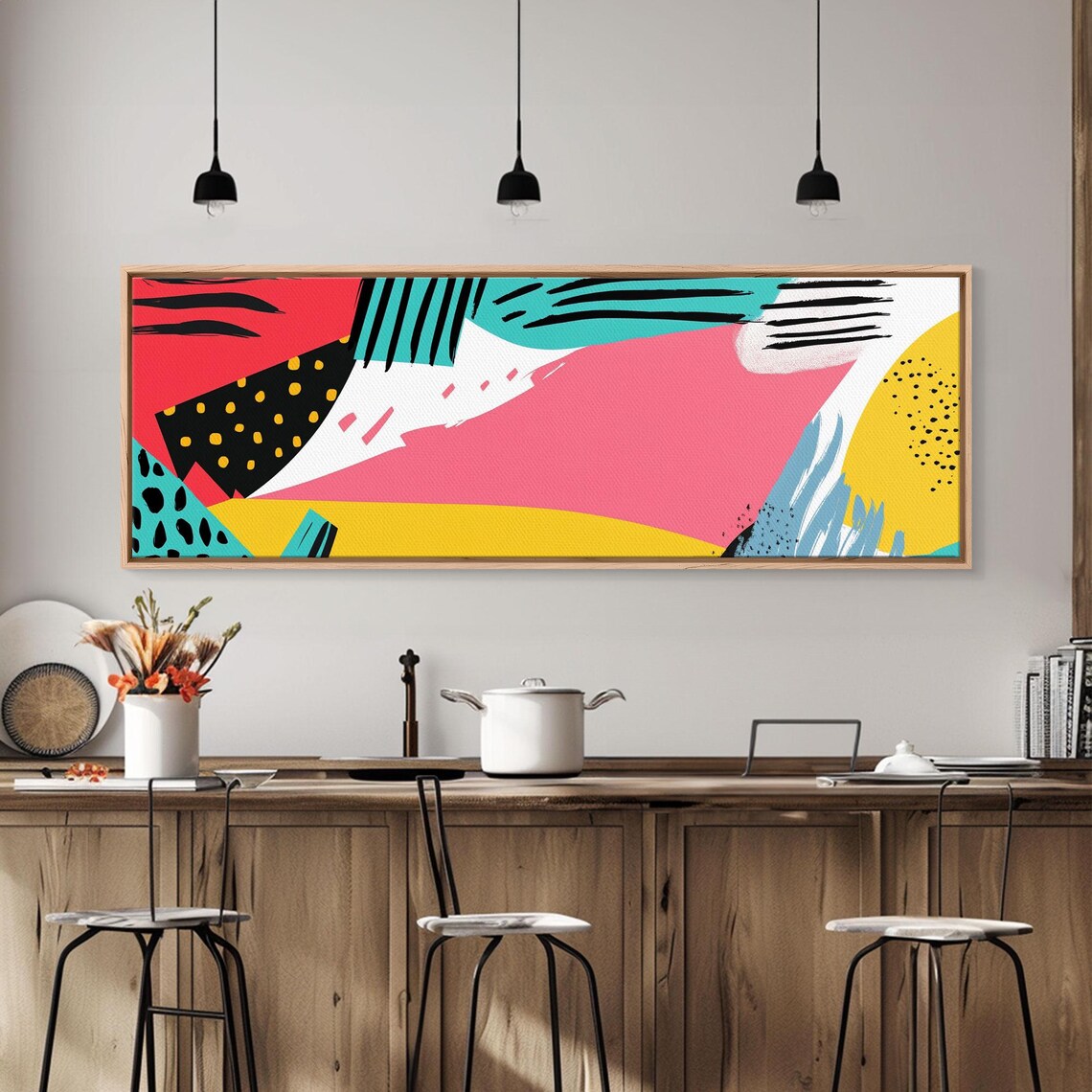 90s Abstract Retro Cheetah Geometric Art Print - Image 5