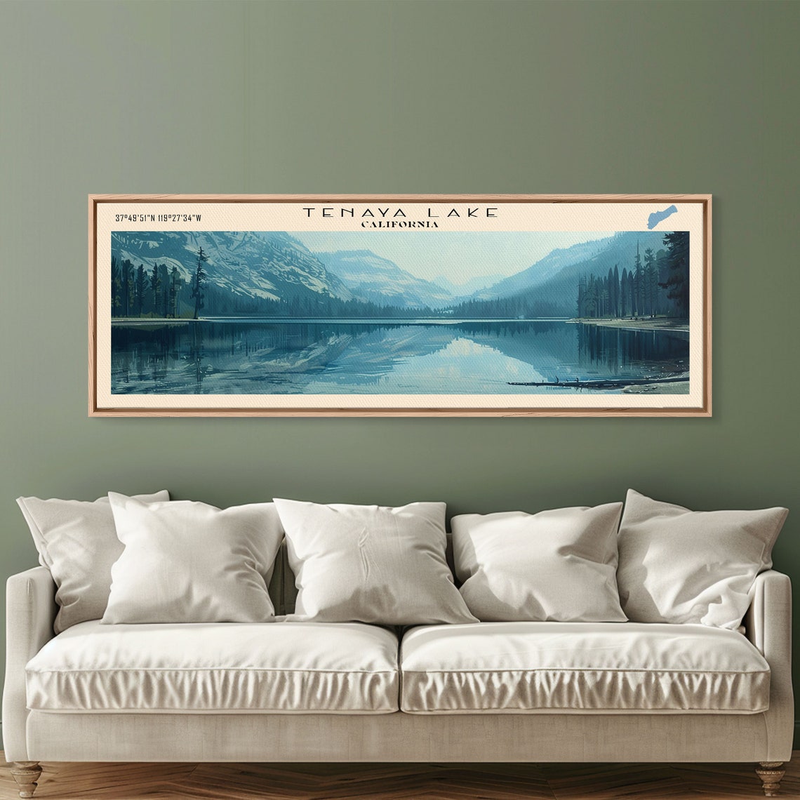 Tenaya Lake California Panoramic Sierra Mountain Reflection Poster - Image 3