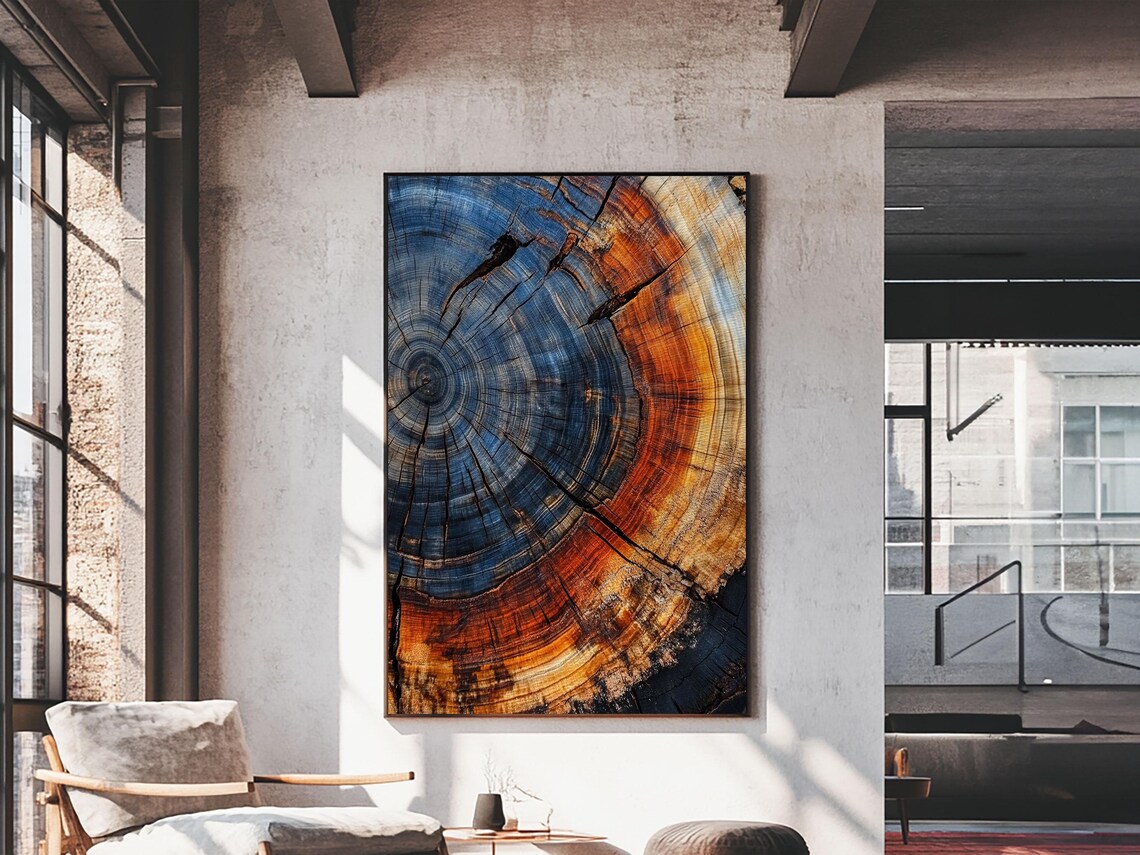Tree Ring Framed Wall Art Home Decor Modern Farmhouse Rustic And Eclectic Kitsch Minimalist Home Decor Living Room Wall Art - Image 3