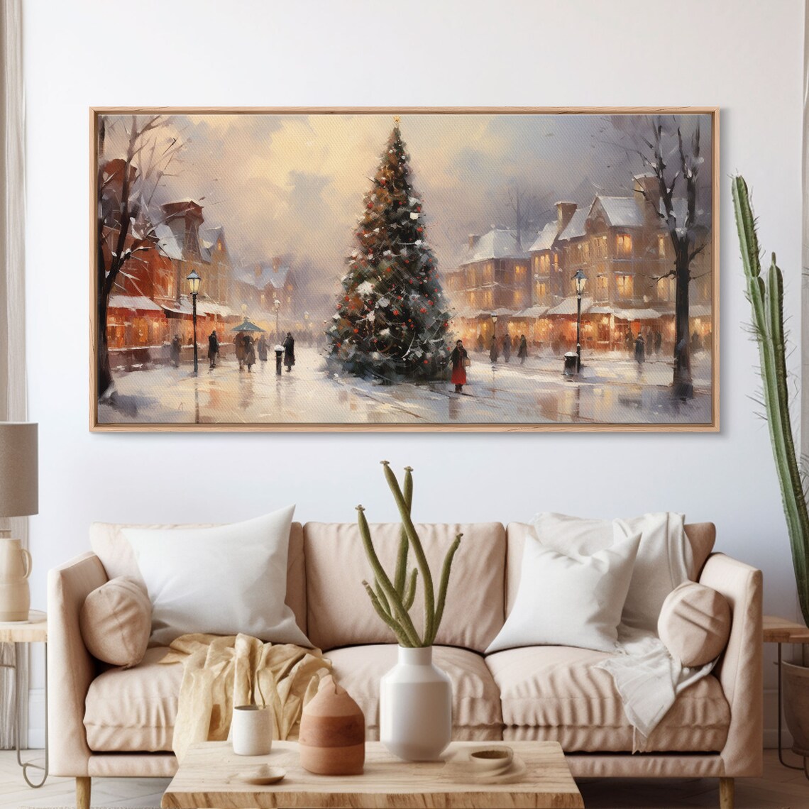 Winter Wonderland Christmas Village, Retro Art Print - Image 3