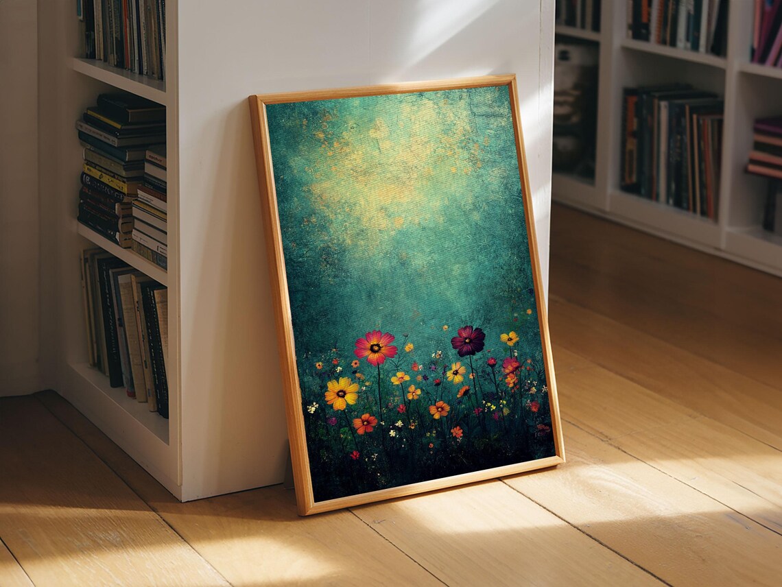 Wildflower Boho Minimalist Wall Art Print for Home Decor - Image 3