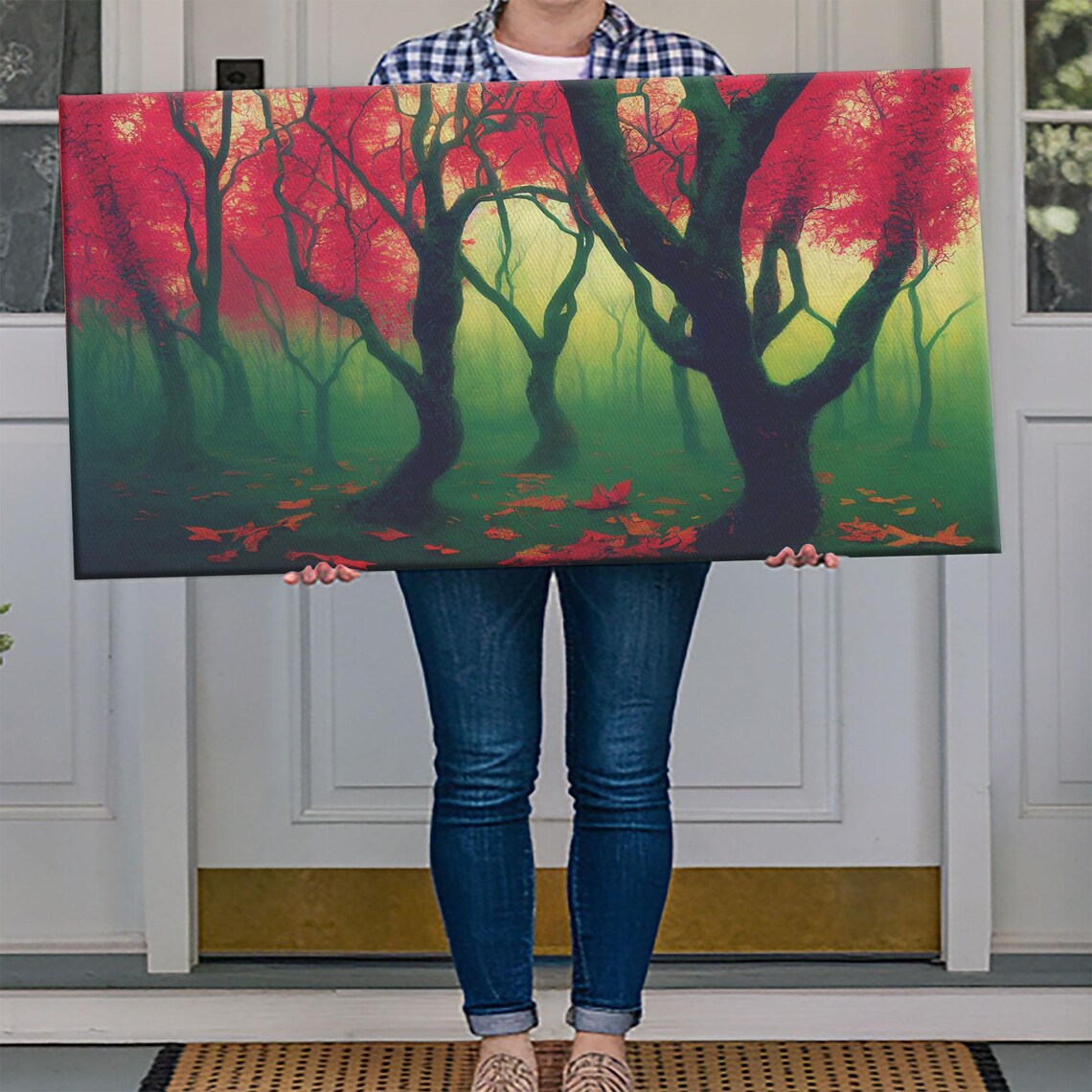 Japanese Maple Forest, Nature Landscape Art Print - Image 4