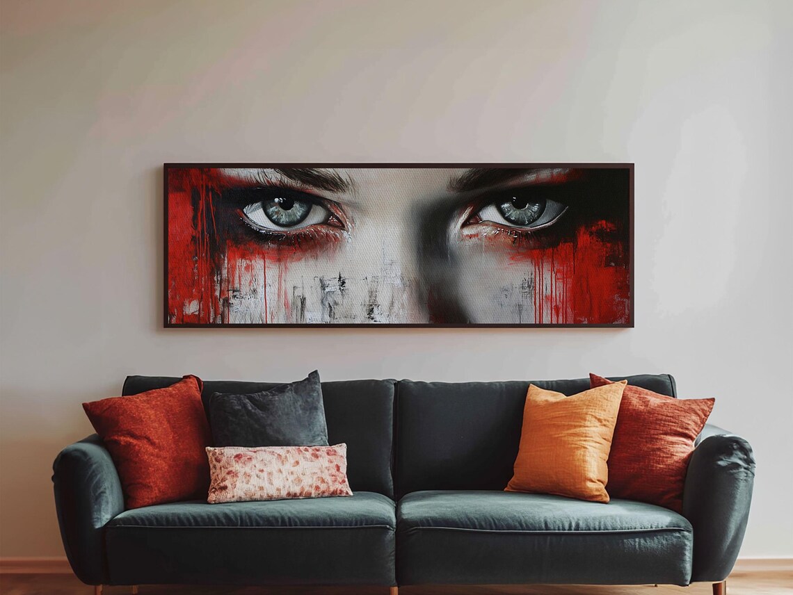 Moody Abstract Print Framed Dark Romance Painting Wall Art Unique Portrait Artwork Gift Idea Modern Home Decor Accent - Image 2