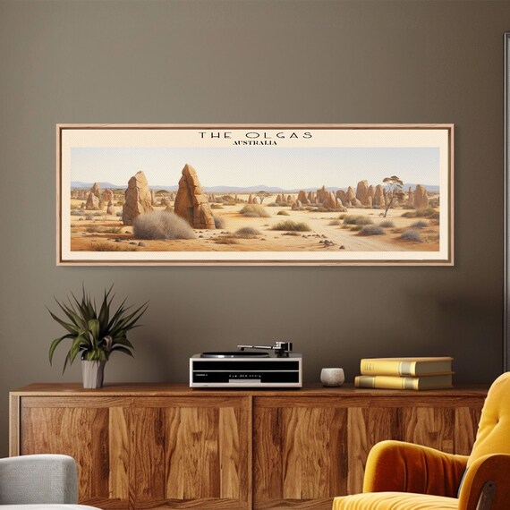 The Olgas Framed Print Travel Poster Panoramic Wall Art Home Decor Gift For Travel Lover Wall Hanging