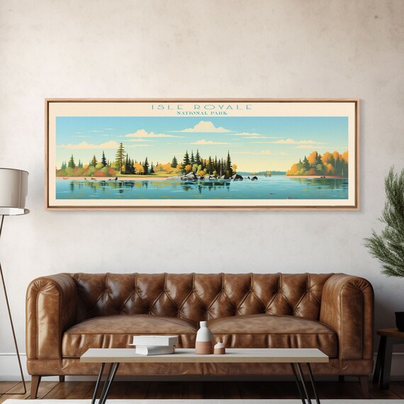 Isle Royale National Park Michigan Lake Shore Pines Travel Poster