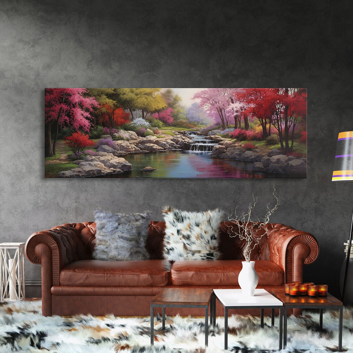 Spring Stream Landscape, Oil Painting Art Print - Image 3