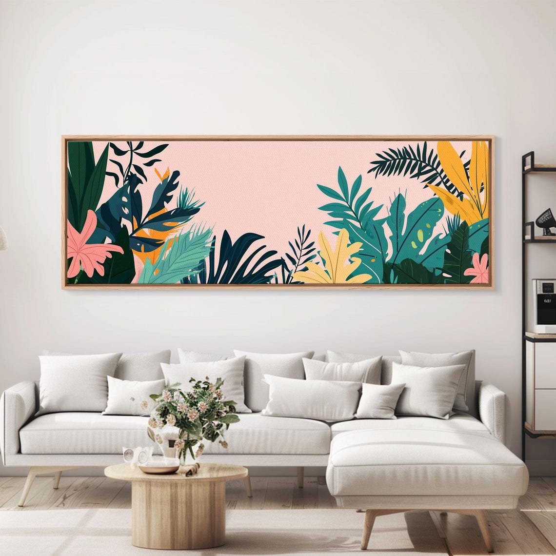 Retro Tropical Botanical Leaves Blush Pink 1950s Style Art Poster - Image 6