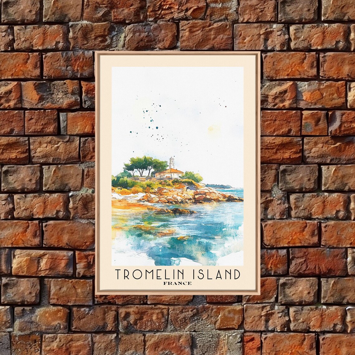 Tromelin Island France Lighthouse Rocky Islet Watercolor Sea Poster - Image 4