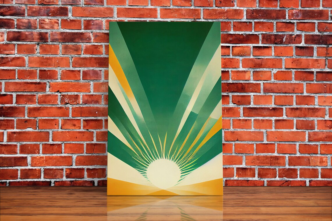 Emerald Green Sun Burst, Art Deco Wall Art Print - Image 2