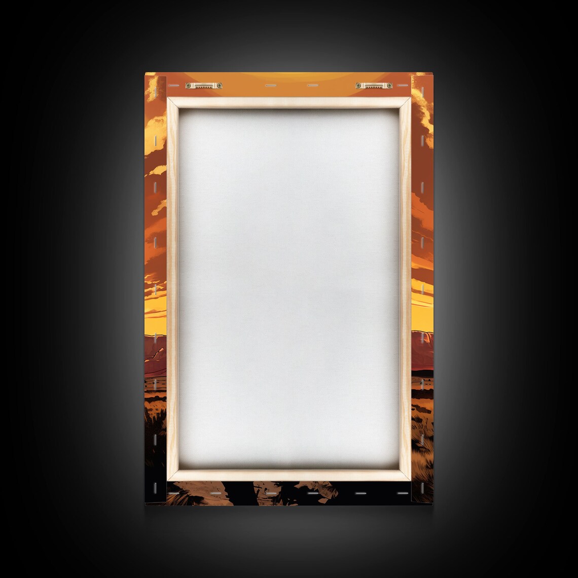 Cowboy Riding Toward Sunset Golden Plains Wild West Art Poster - Image 2