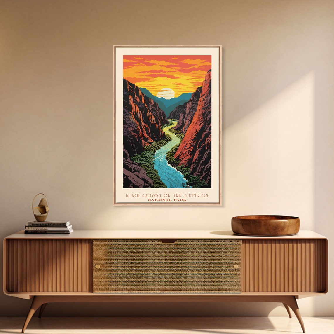 Black Canyon Of The Gunnison National Park Framed Wall Art Print Travel Poster Colorado Travel Art Roadtrip Decor Cool Art - Image 3