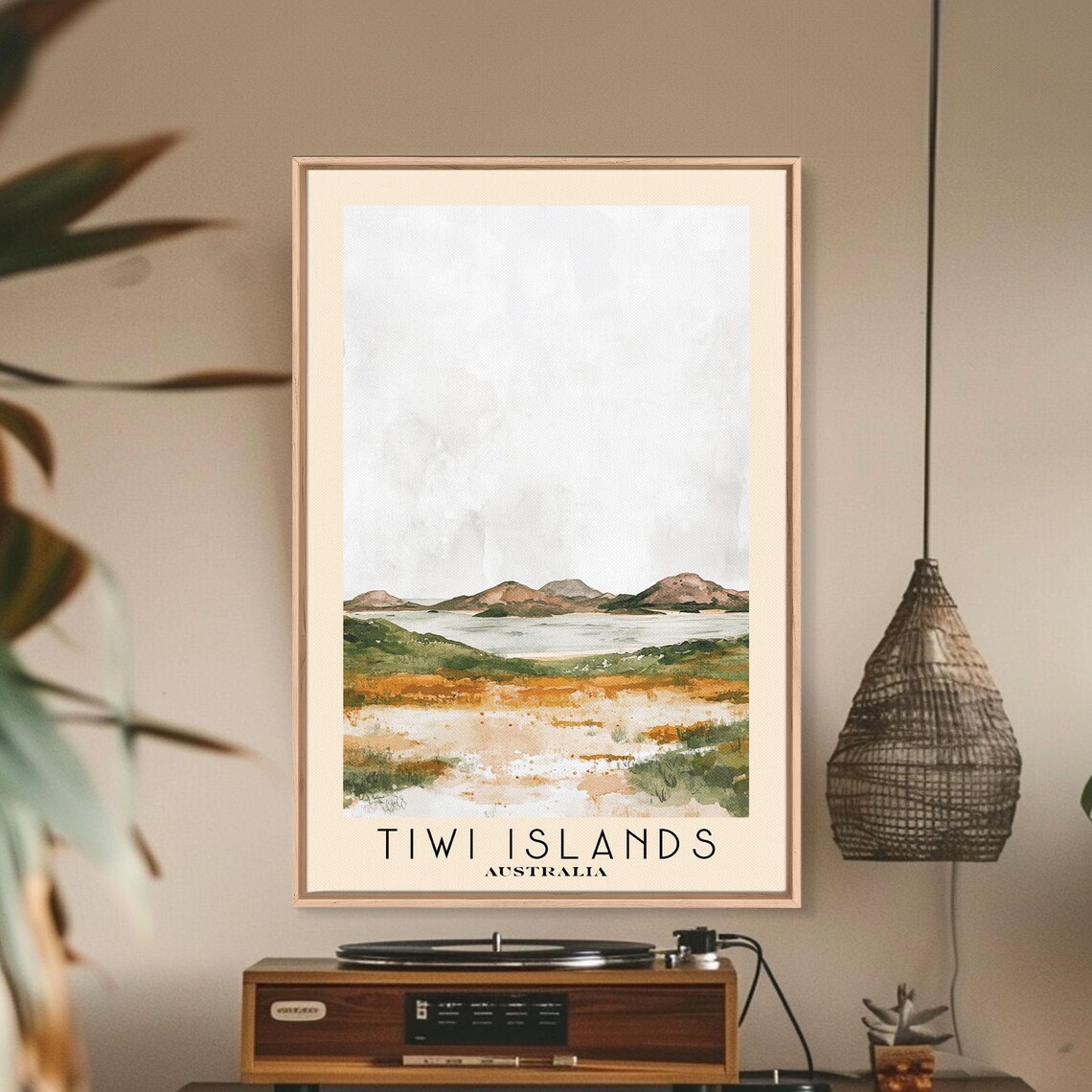 Tiwi Islands Australia Minimal Shoreline Watercolor Landscape Poster - Image 2