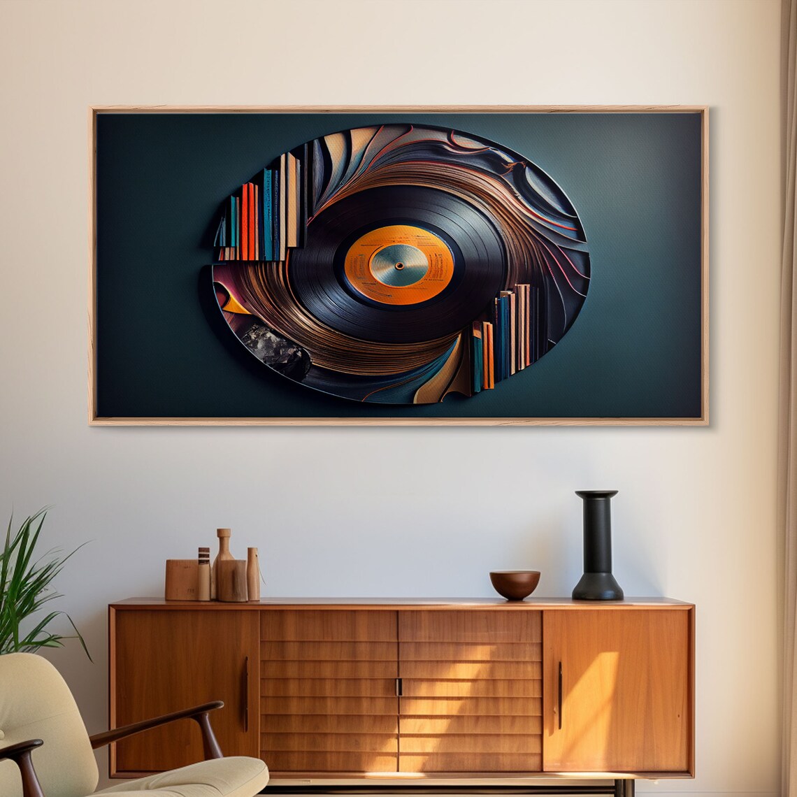 Vinyl Record Music Wall Art, Vintage Abstract Print - Image 6