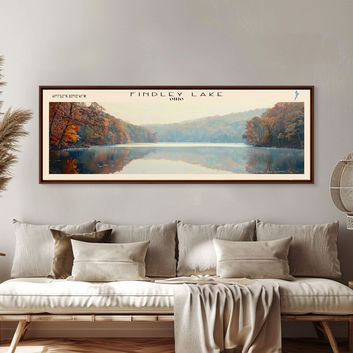 Findley Lake Ohio Blazing Autumn Colors Reflective Water Poster - Image 4