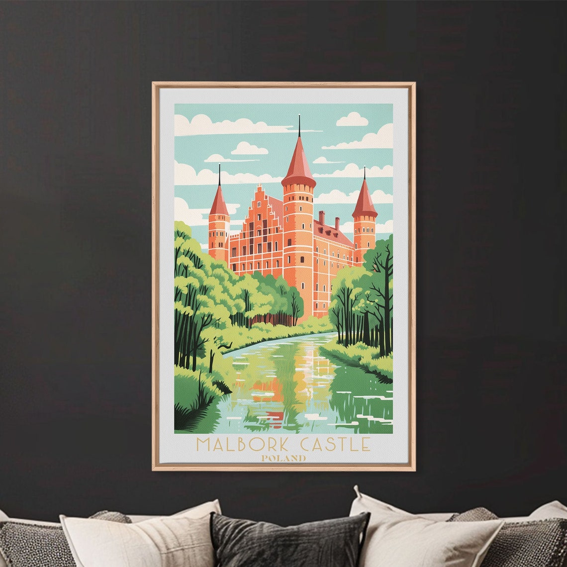 Malbork Castle Poland Gothic Red Brick Castle River Reflection Poster - Image 4