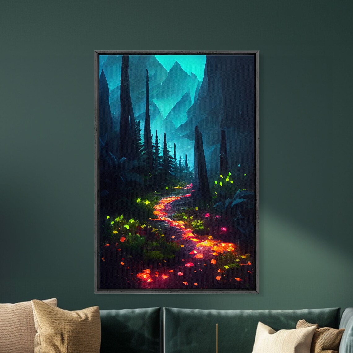 Luminescent Magical Forest Art Print, Fantasy Decor
