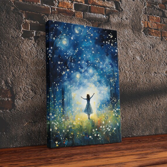 Firefly Art Fantasy Art Girl In Forest Teen Girl Room Decor Print Wall Art Vertical Print Unique Wall Decor Engagement Gift