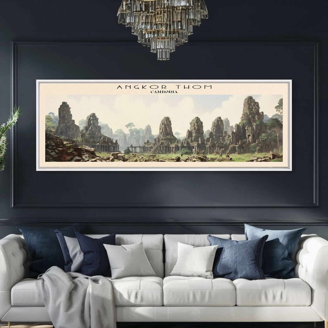 Angkor Thom Framed Print Travel Poster Panoramic Wall Art Home Decor Gift For Travel Lover Wall Hanging - Image 4
