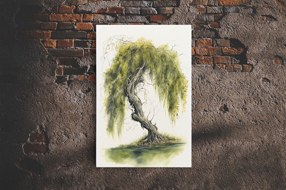Weeping Willow Tree Watercolor Wall Art Print - Image 6