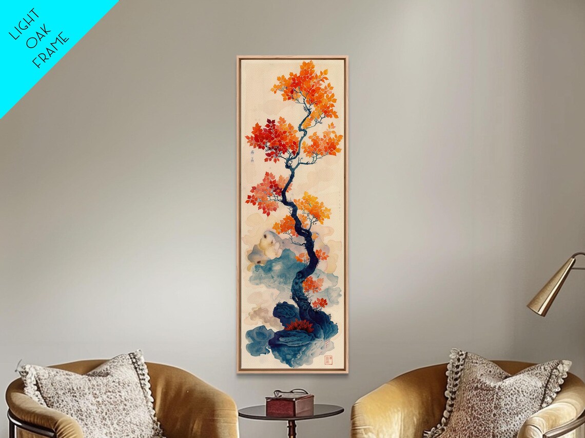 Japanese Maple Tree in Autumn Ukiyo-E Art Print - Image 4