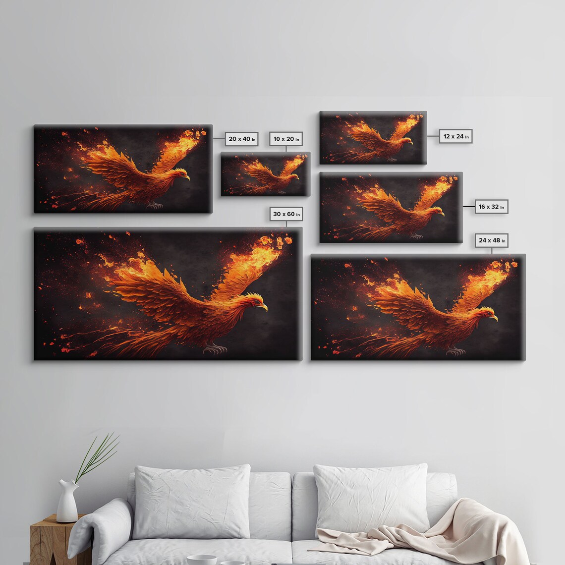 Phoenix Bursting Into Flames, Unique Wall Art Gift - Image 2