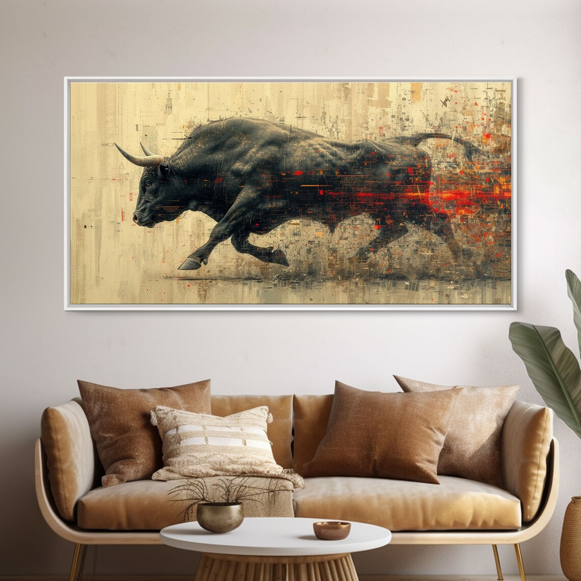 Charging Bull Wall Street Art Print, Western Decor