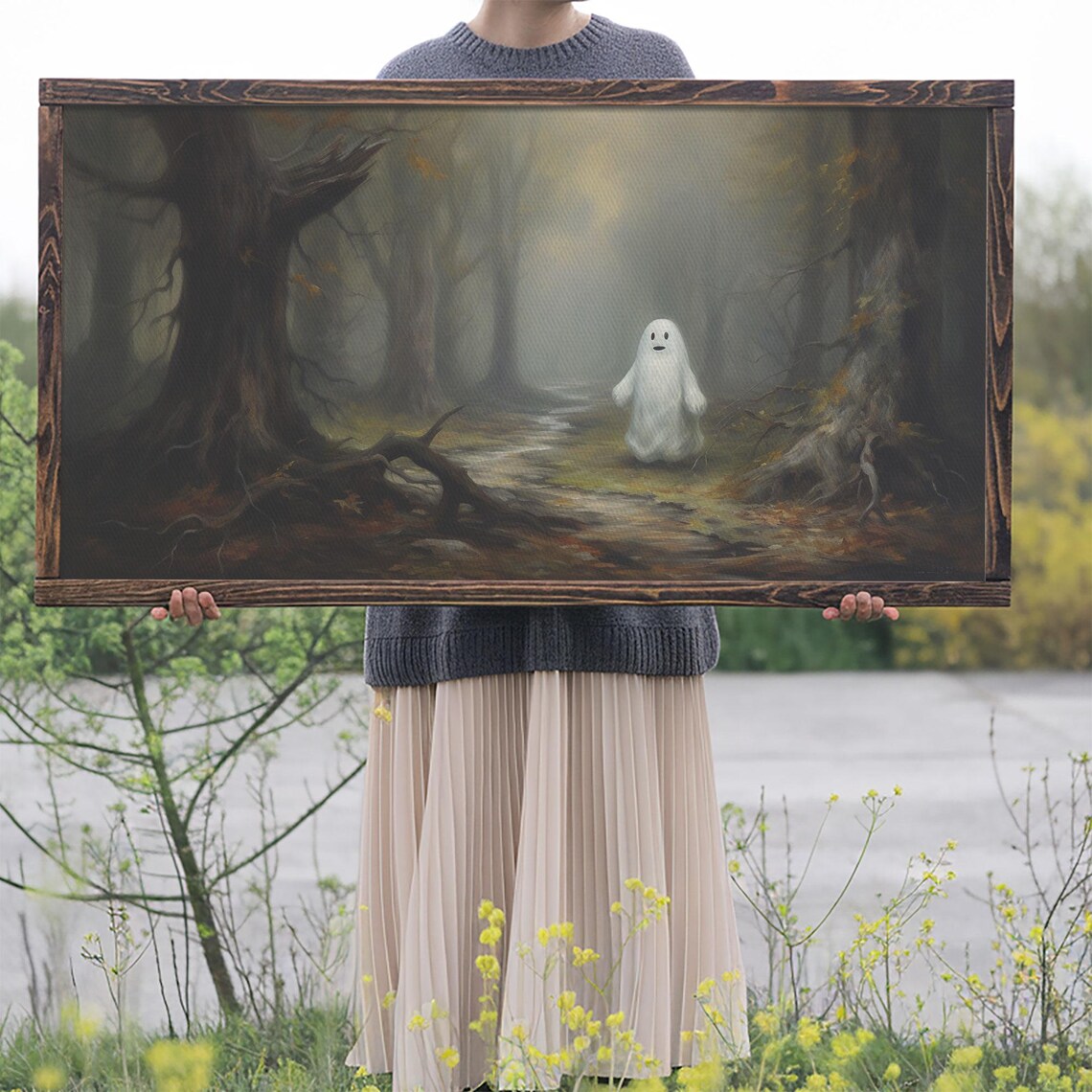 Cute Lil Boo In The Forest, Cute Halloween Decor - Image 2