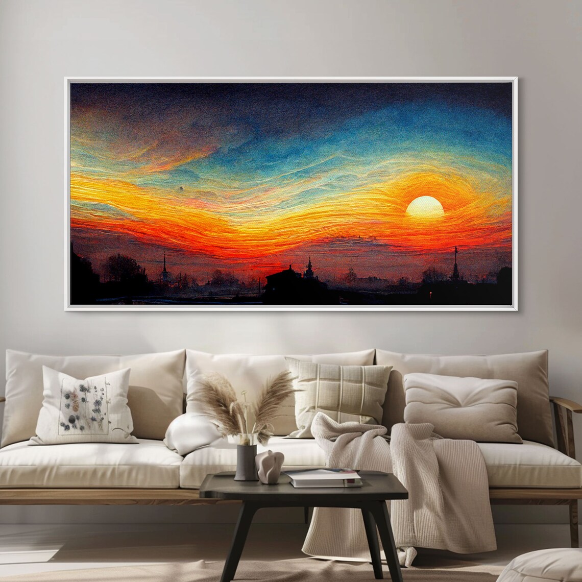 Beautiful Sunset Ink Painting Style Art Print - Image 3