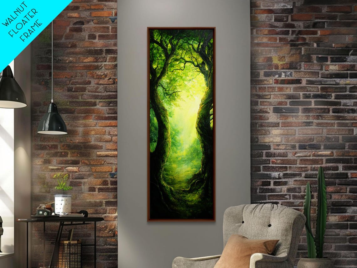 Enchanted Forest Archway Glowing Green Fantasy Nature Travel Poster - Image 4